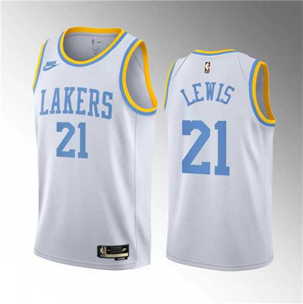 Mens Los Angeles Lakers #21 Maxwell Lewis White 2023 Draft Association Edition Stitched Basketball Jersey Dzhi